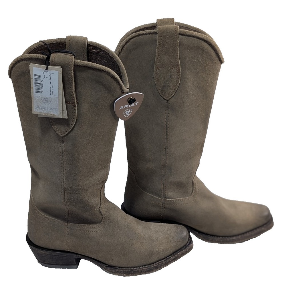 Ariat Leather Western Boot Memphis Burnt Taupe Light Brown Women's 5.5B 10047003